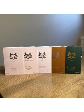 Parfums de Marly Sample Set  Delina, Exclusif, La Rosee, Haltane, Althair. 1.5ml